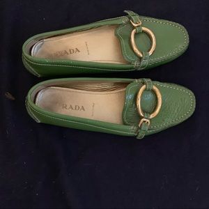 Green Prada flats. Size 7.5 US